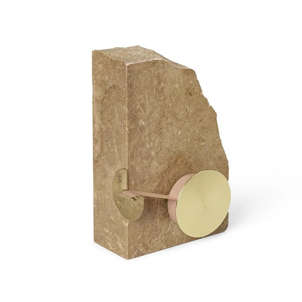 Ferm Living Marble decor brass Klint Tape Dispenser travertine stone beige